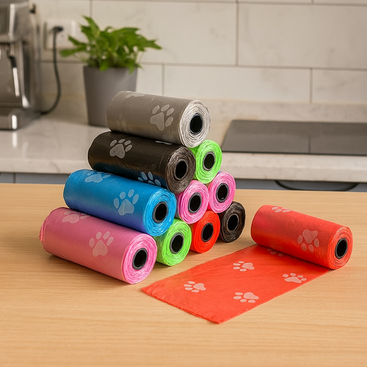 1-10 Rolls Biodegradable Pet Dog Poop Bags with Printing Outdoor Cleaning Poop Bag Pets Supplies for Dog Garbage Bag