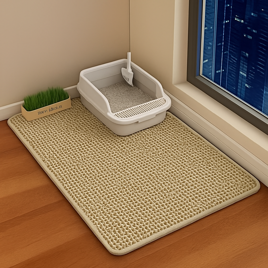 1Pc Large Size Cat Litter Mat-Advanced Honeycomb Double Layer Design,Urine Waterproof,Easy Cleaning,Scatter Control,Stay Clean