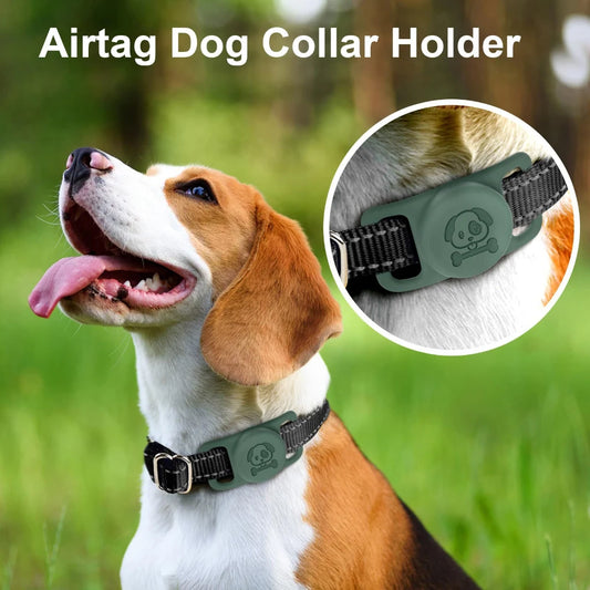 AirTag Pet Collar Holder for Dog Cat Waterproof Silicone Hidden Loop GPS Finder AirTag Dog Collar Anti-Lost Tracker Accessories